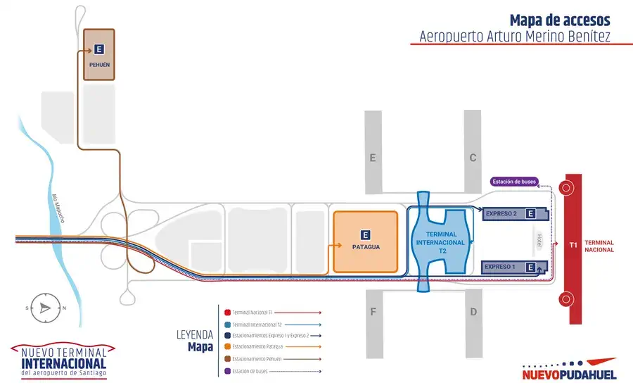 Mapa Estacionamiento Aeropuerto Santiago de chile